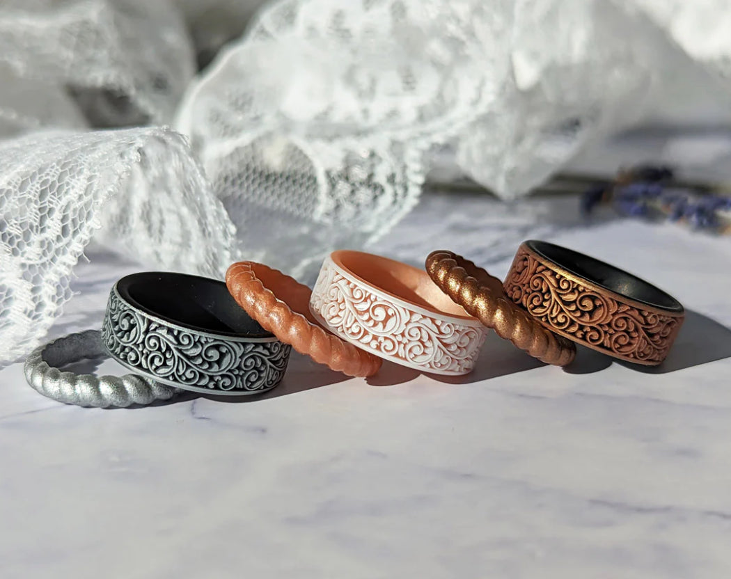 Lace Silicone Wedding Bands - The Most Stunning Silicone Rings