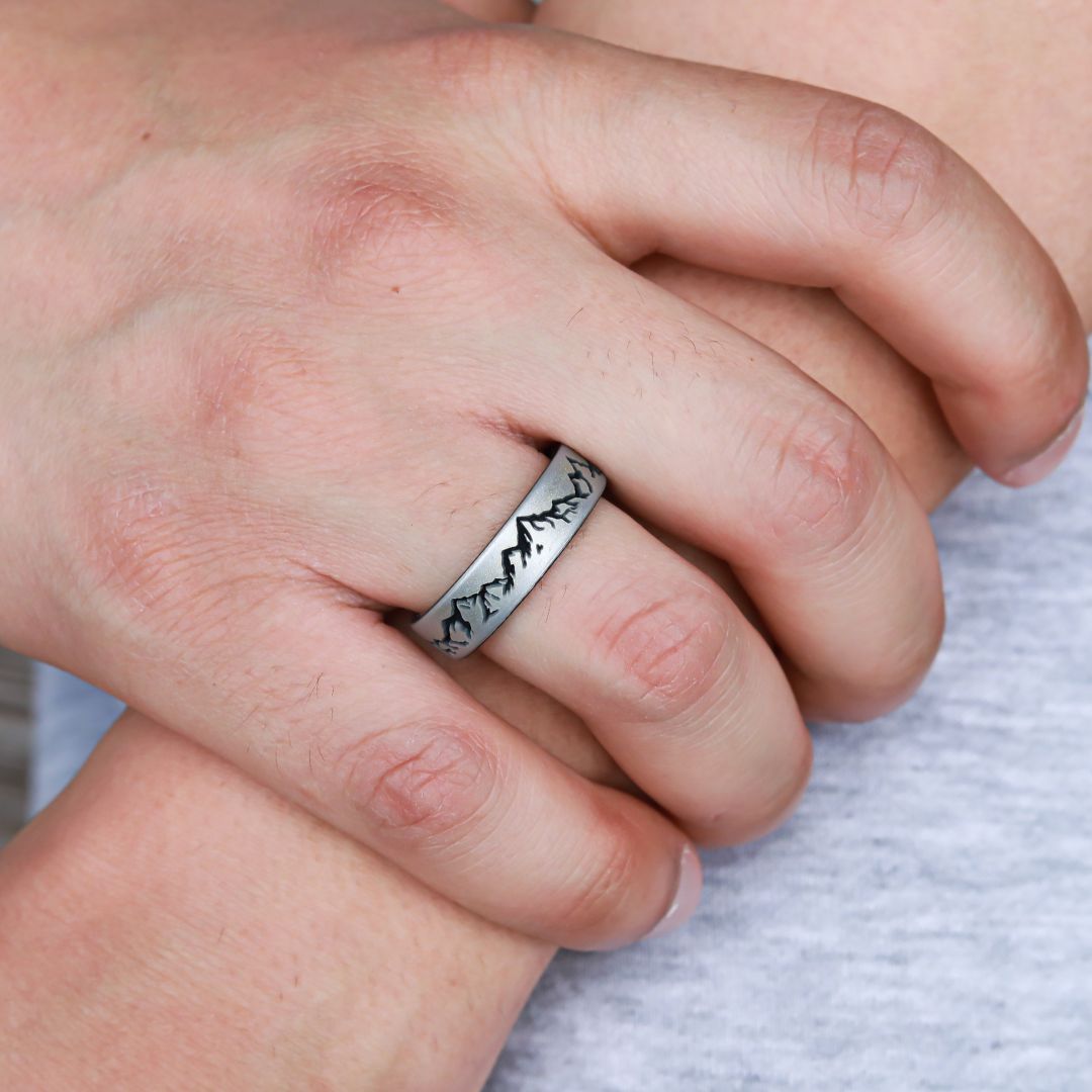 Mountain Silicone Ring on Dual Layer 6mm