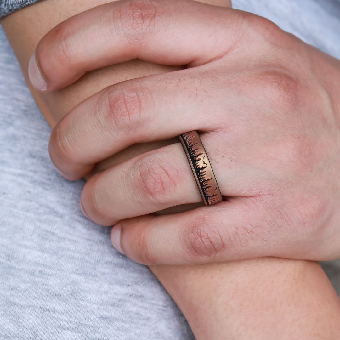 Forest Silicone Ring - Engraved Dual Layer