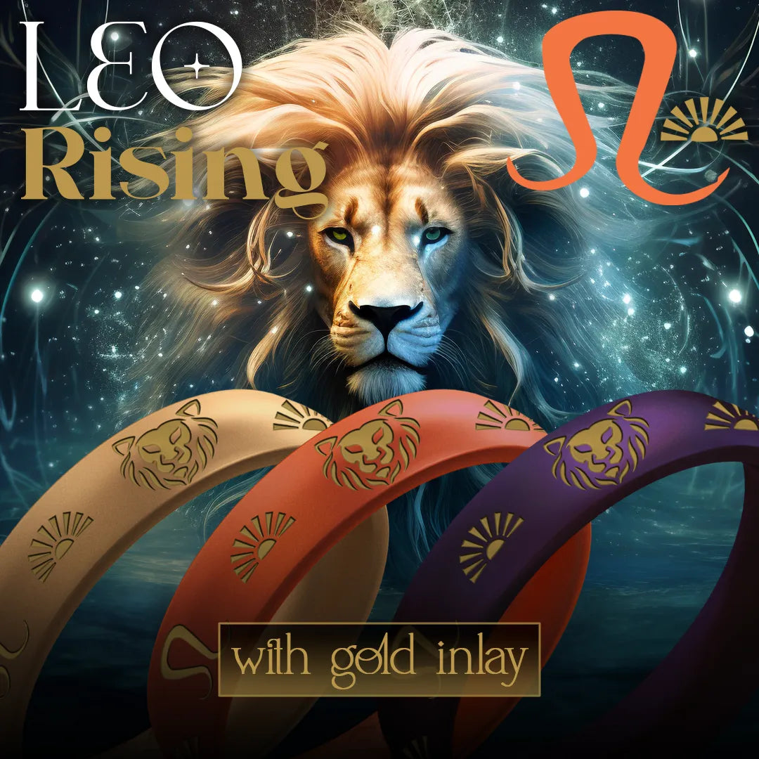 Leo Rising Silicone Ring with Gold Inlay