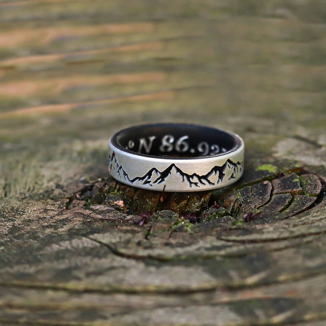 Mountain Silicone Ring - Engraved Dual Layer 6mm