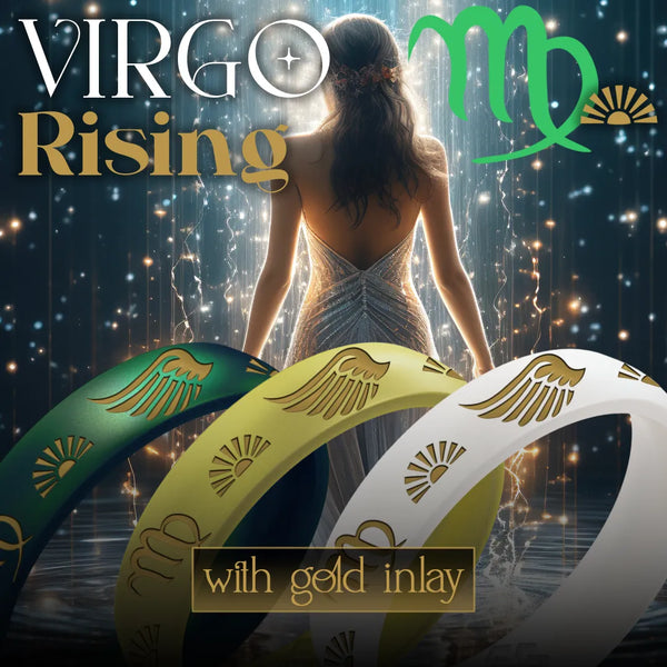 Virgo Rising Silicone Ring with Gold Inlay