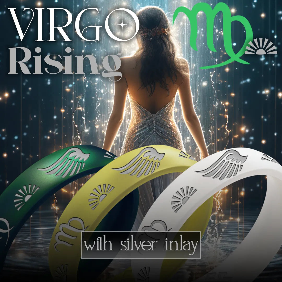 Virgo Rising Silicone Ring with Silver Inlay