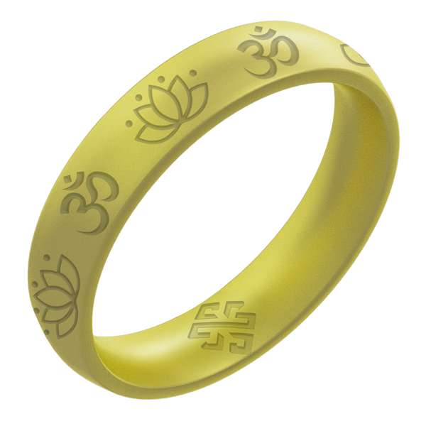 Lotus Om Silicone Ring on Arc 4mm