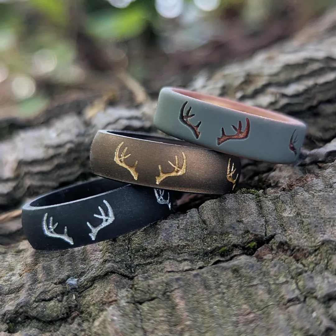 Silver Antlers Silicone Ring on Arc 6mm