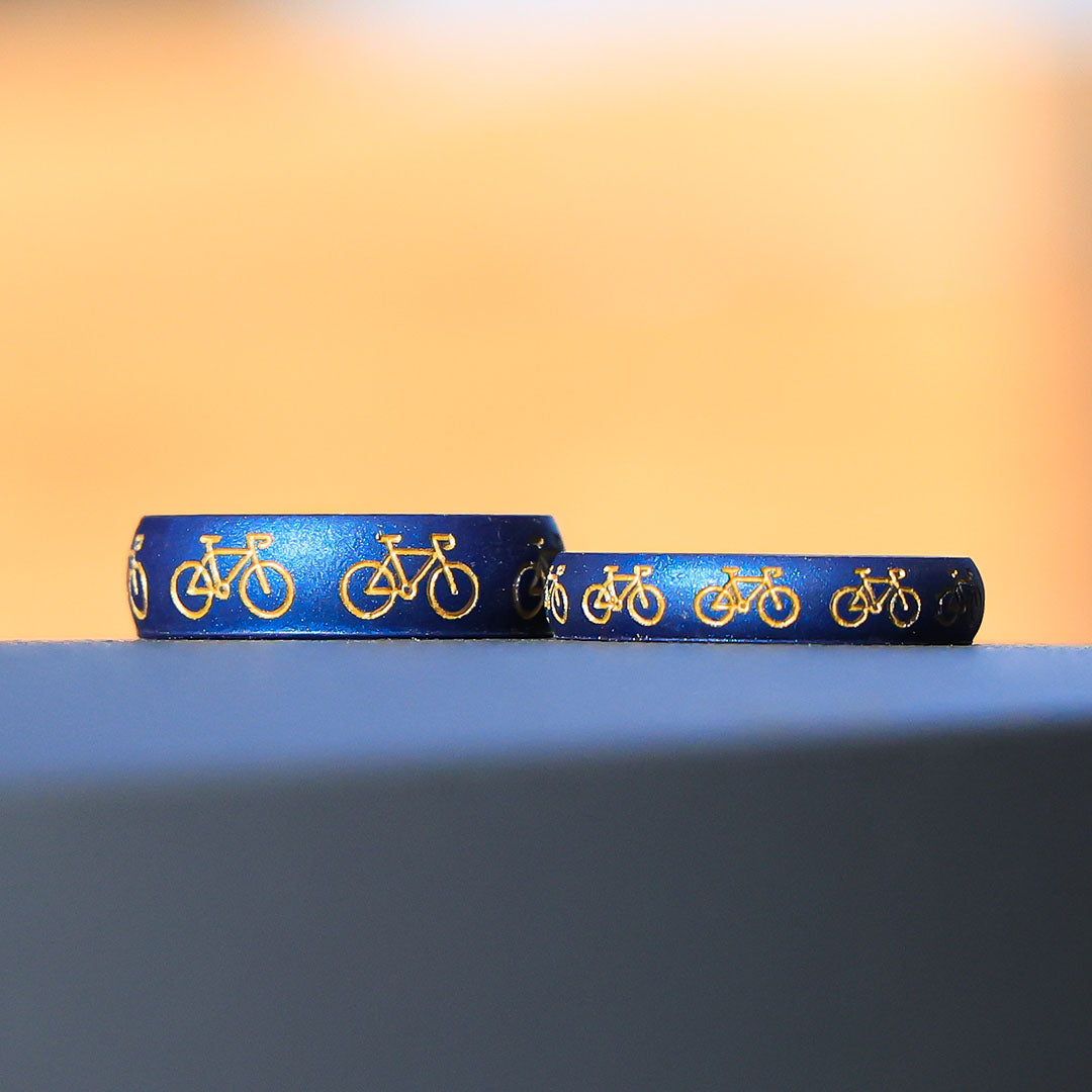 Gold Bicycle Silicone Ring on Arc 4mm
