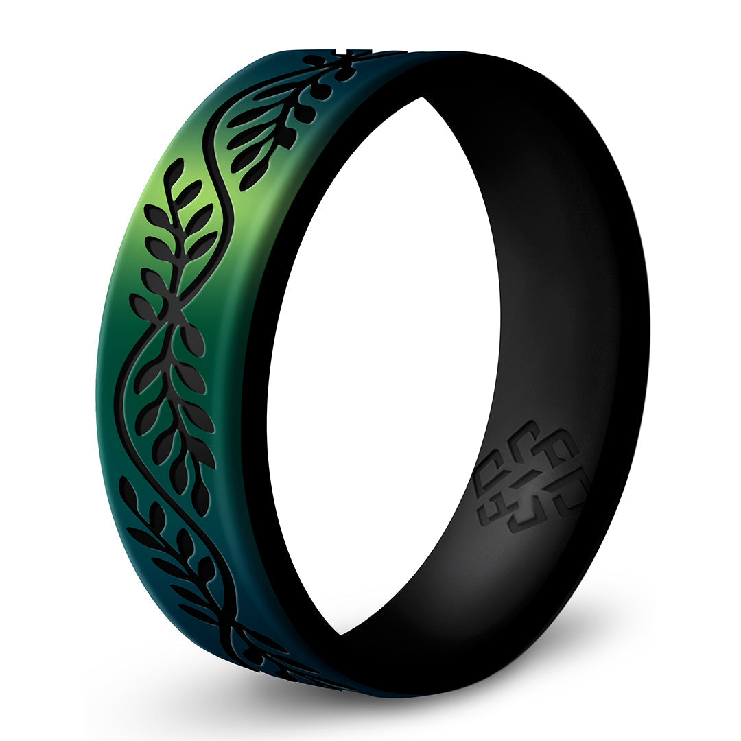 Laurel Silicone Ring, Engraved Dual Layer 6mm