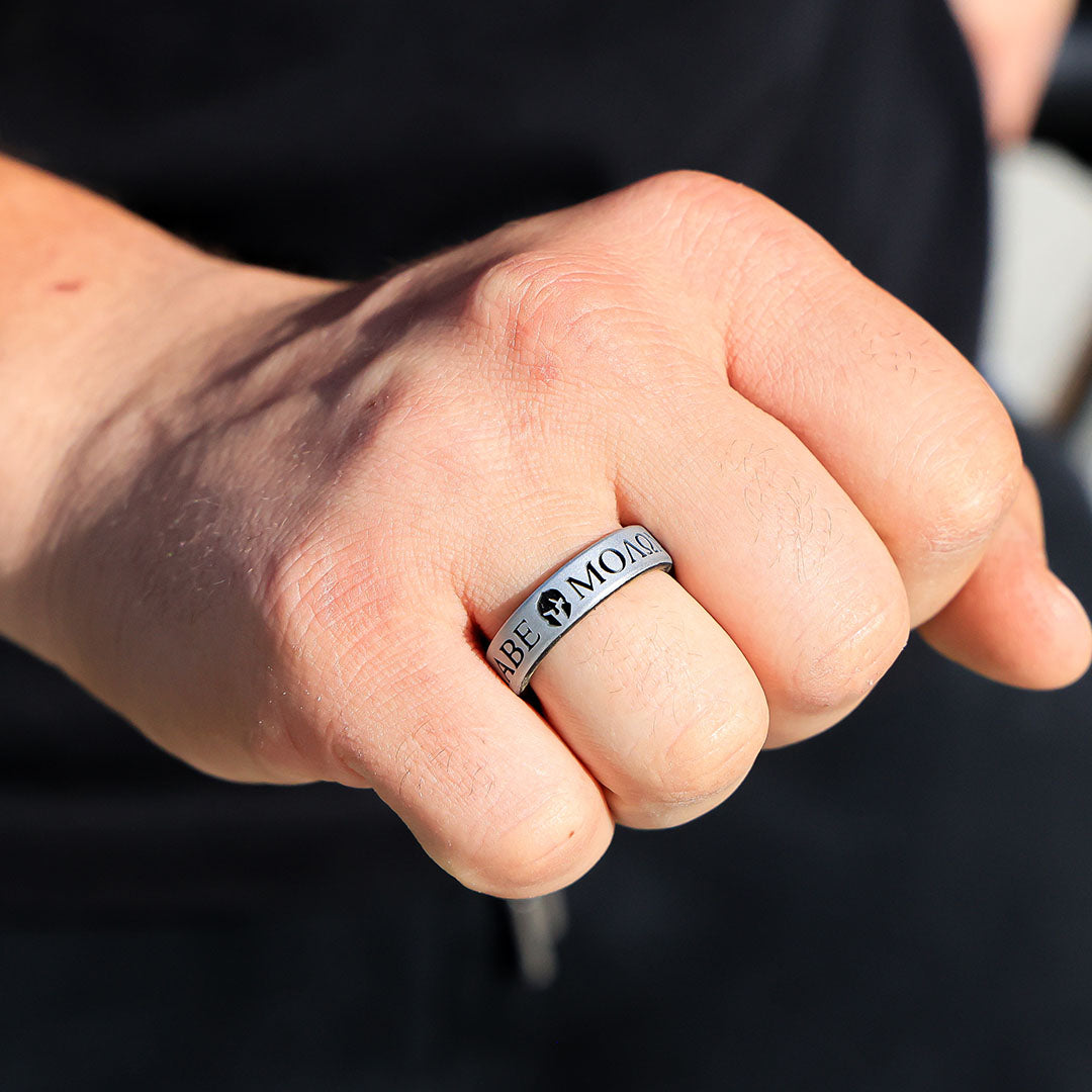 Molon Labe Warrior Silicone Ring on Dual Layer 6mm