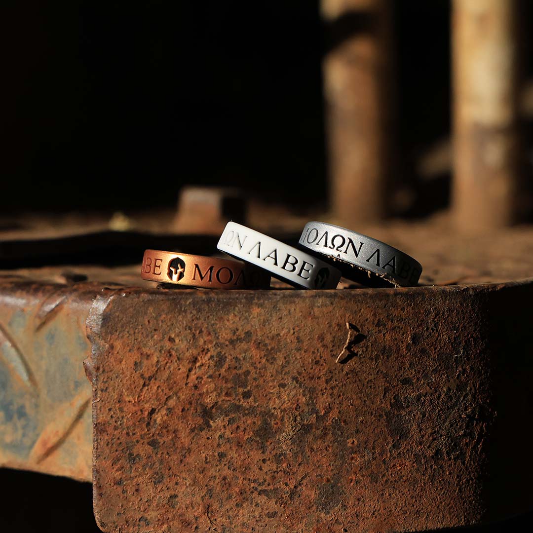 Molon Labe Warrior Silicone Ring on Dual Layer 6mm