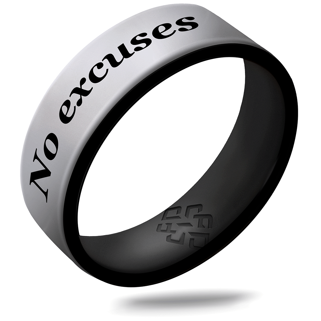 Custom Engraved Dual Layer Silicone Ring - Affirmations in 6mm