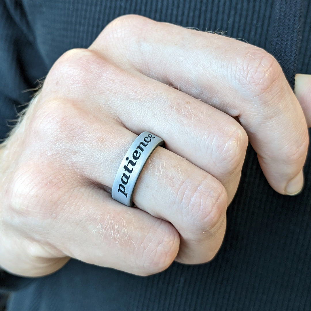 Custom Engraved Dual Layer Silicone Ring - Motivational Words, Mantras, Quotes, and More in 6mm