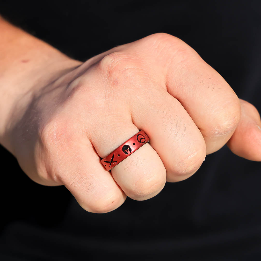 Spartan Warrior Silicone Ring - Engraved Dual Layer