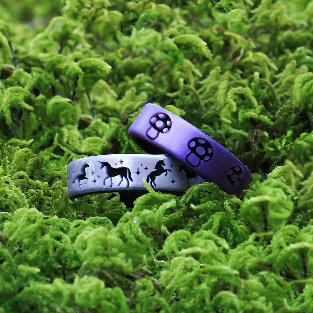 Unicorn Silicone Ring - Engraved Dual Layer