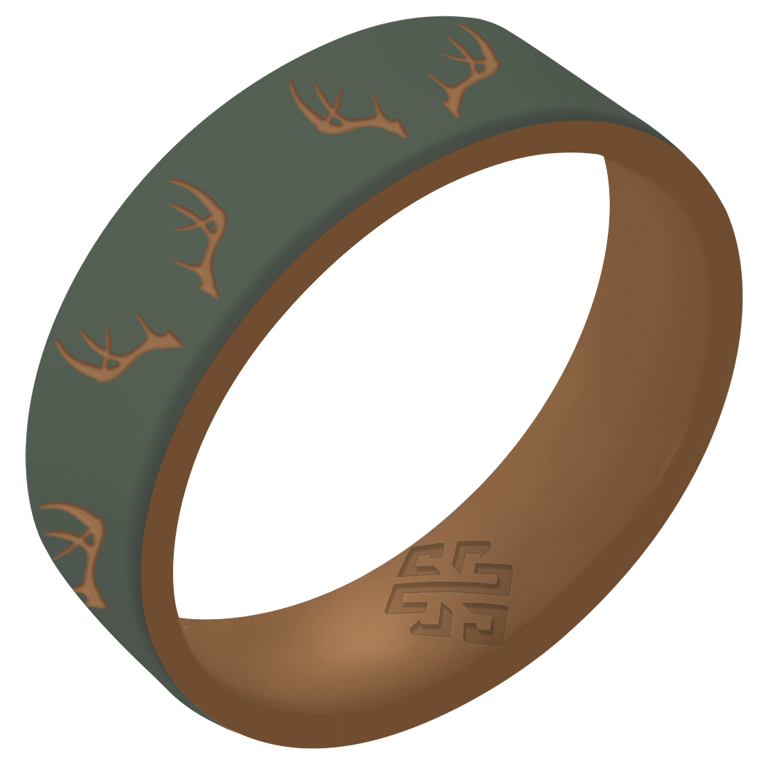 Antlers Silicone Ring on Gold Dual Layer 6mm