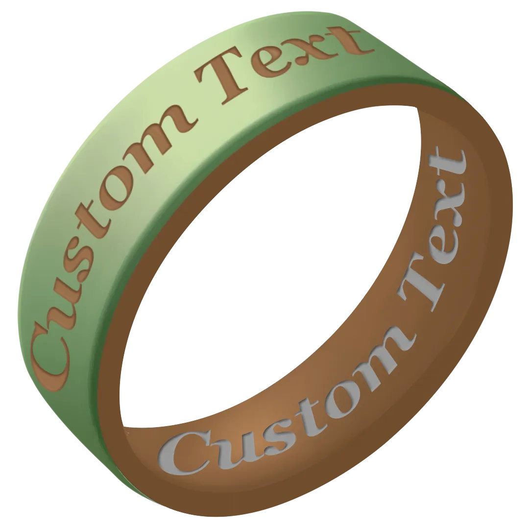 Custom Engraved on Gold Dual Lay Silicone Band 6mm