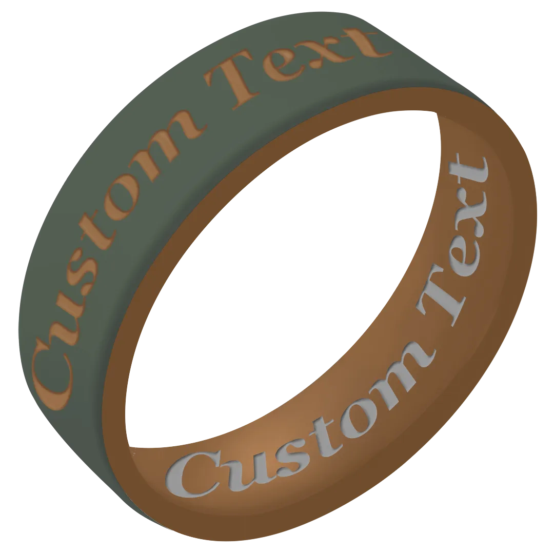 Custom Engraved Gold Dual Layer Silicone Ring 6mm