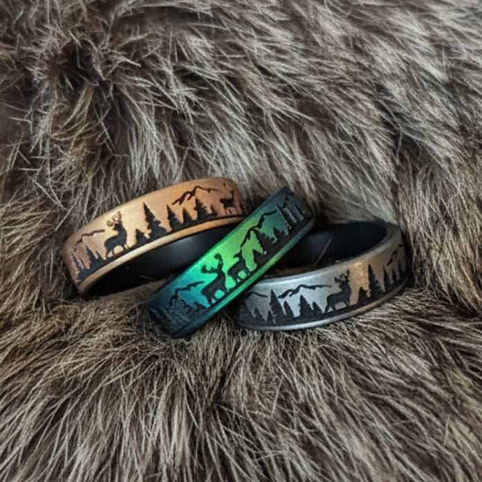 Deer Silicone Ring on Dual Layer 6mm