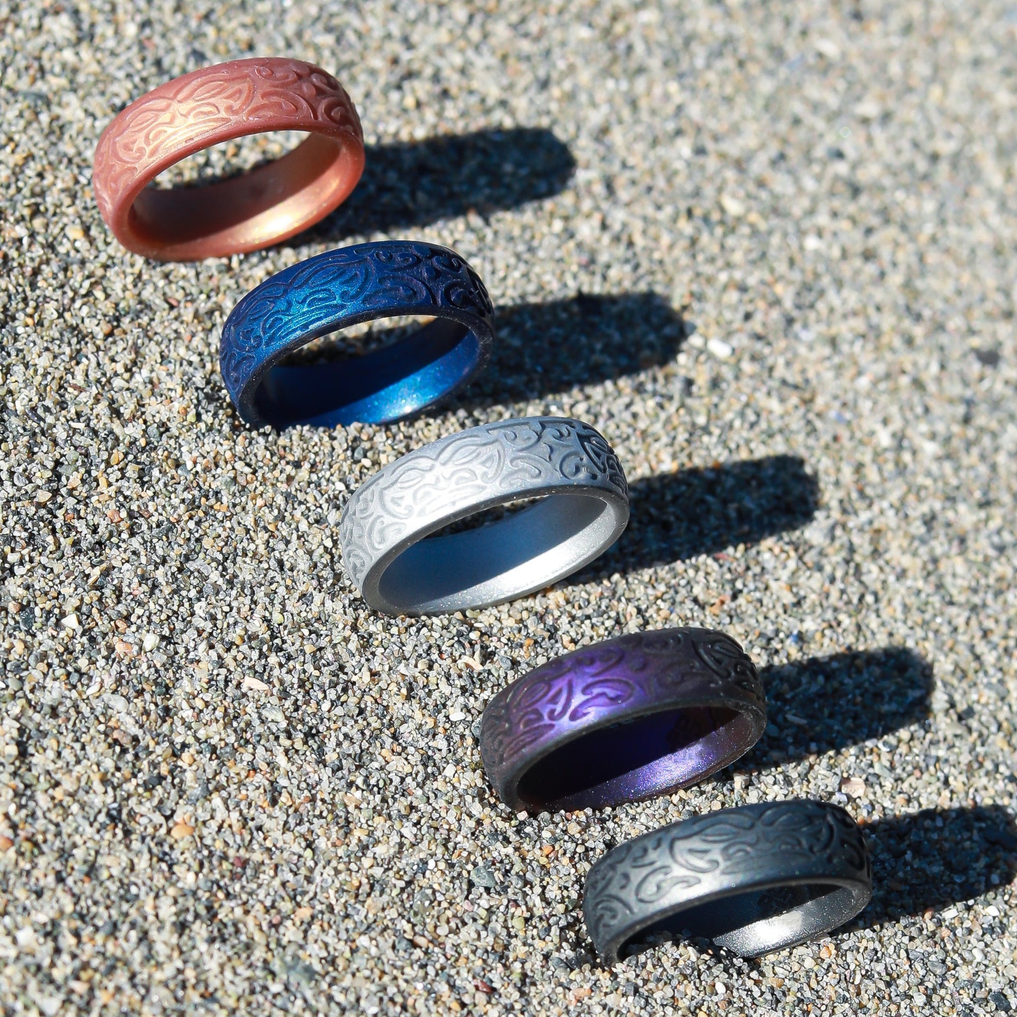 Warrior of Wisdom - Tiki God Silicone Ring - Engraved Arc 6mm