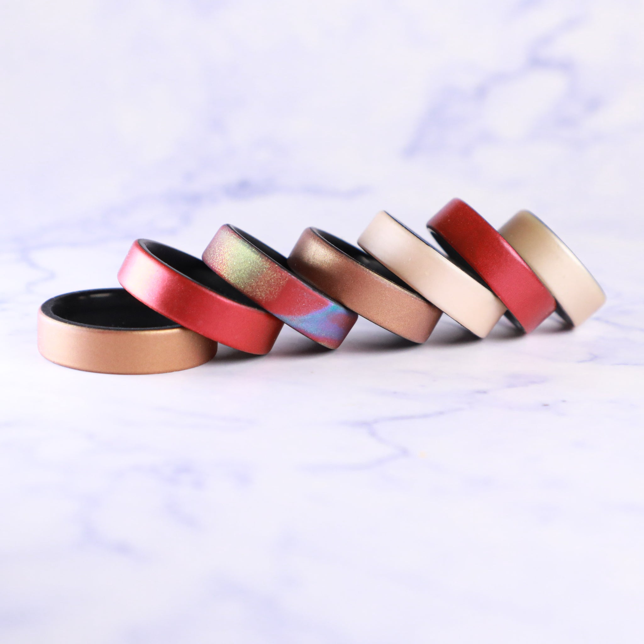Metallic Red Dual Layer Breathable Silicone Ring