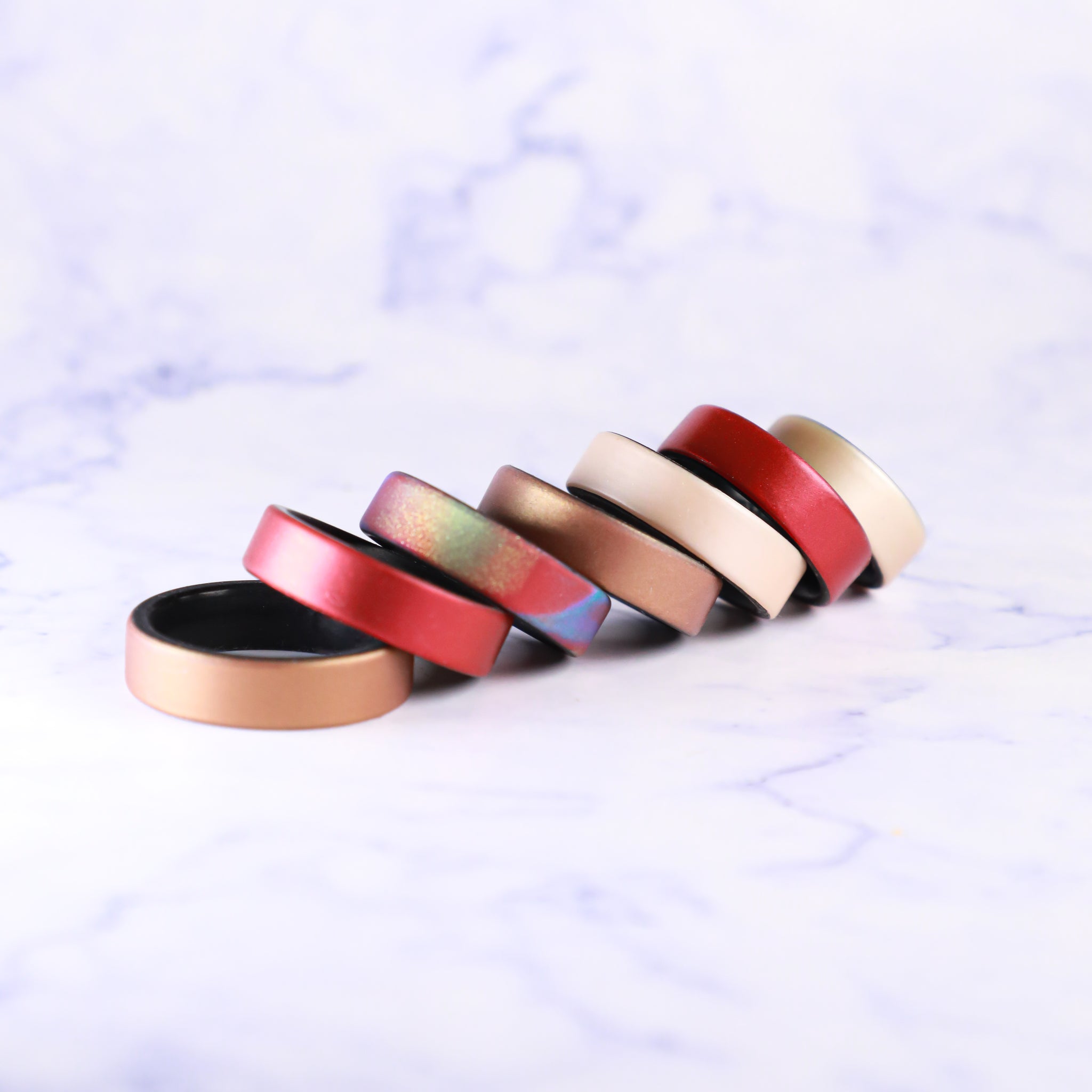 Metallic Red Dual Layer Breathable Silicone Ring