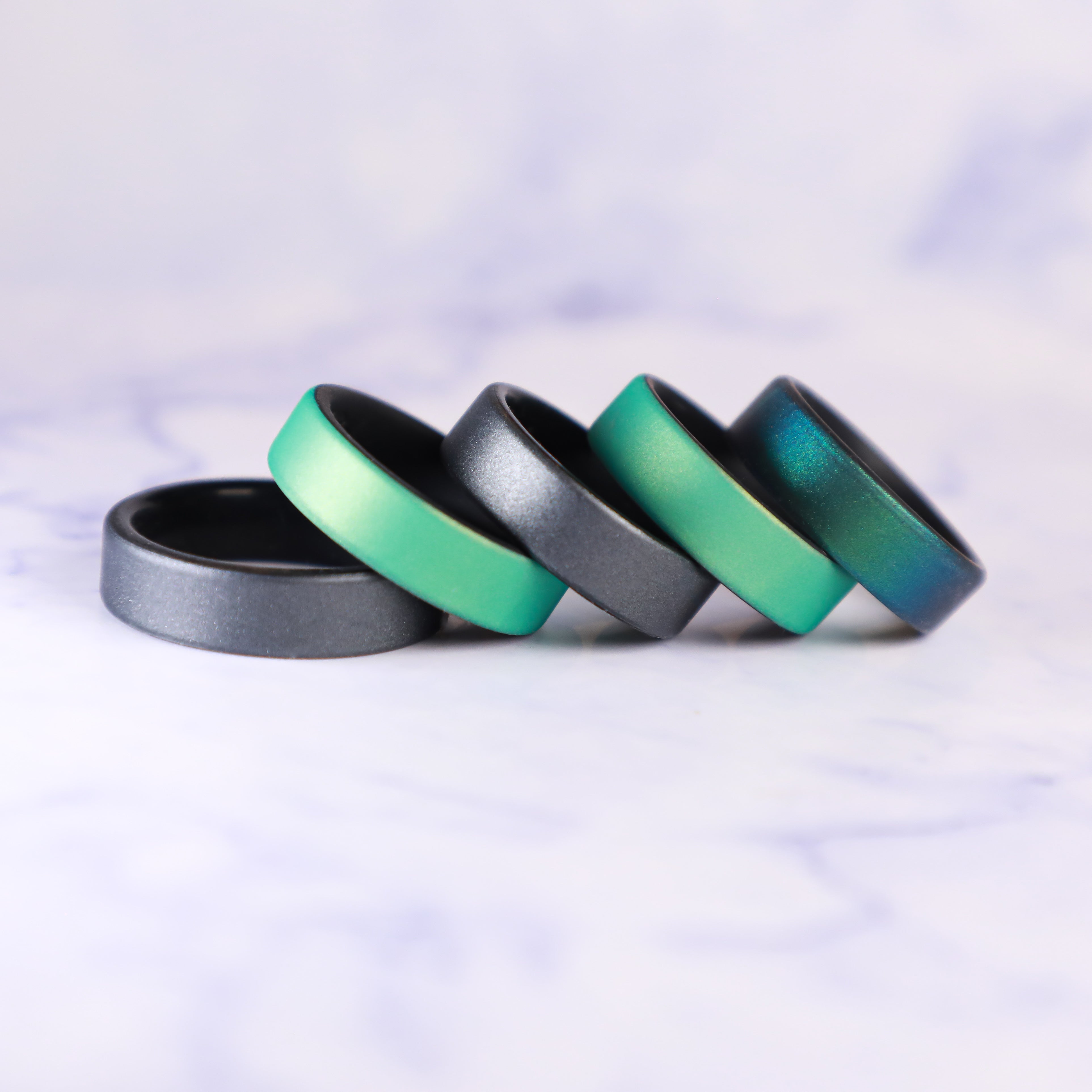 Dark Silver Dual Layer Breathable Silicone Ring