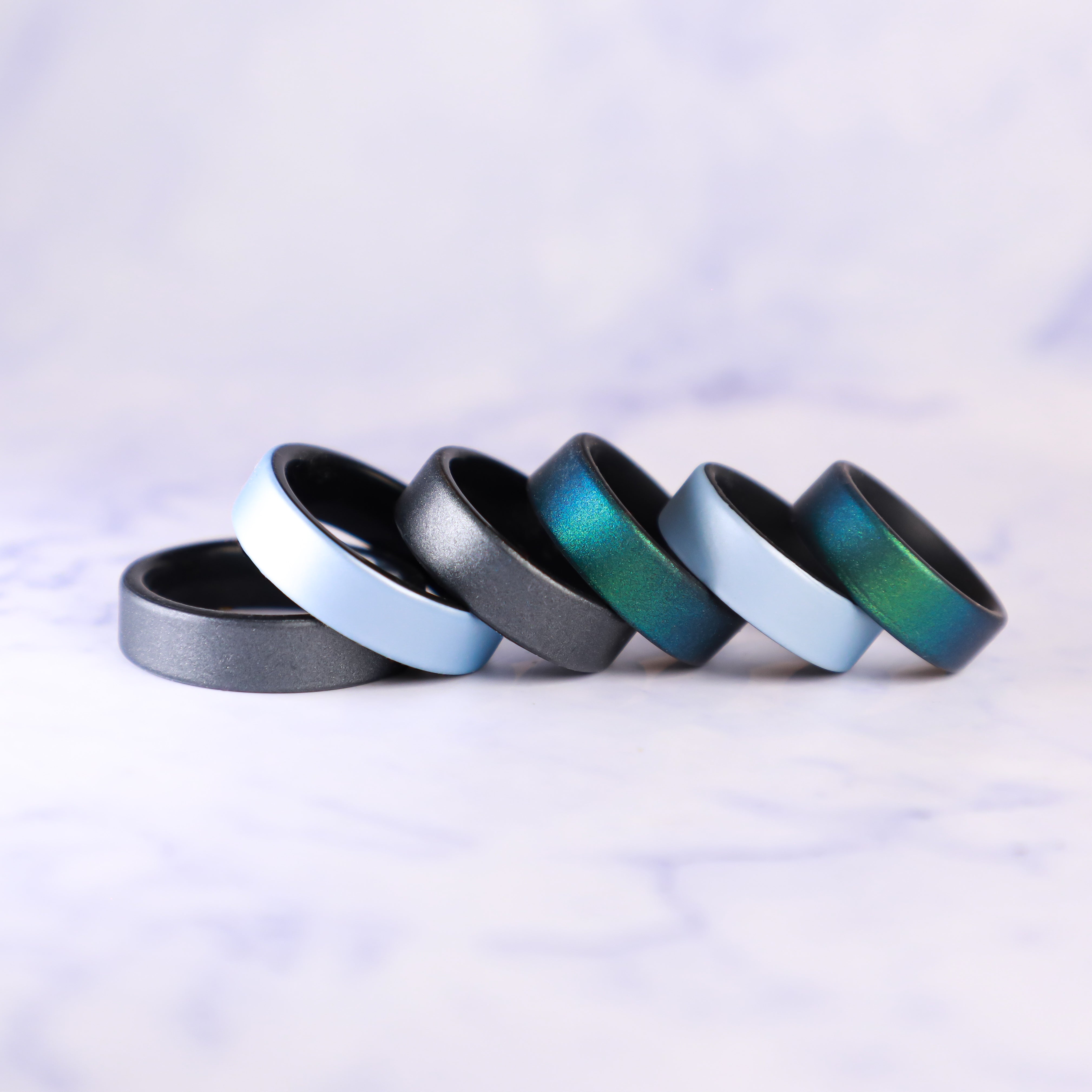 Dark Silver Dual Layer Breathable Silicone Ring
