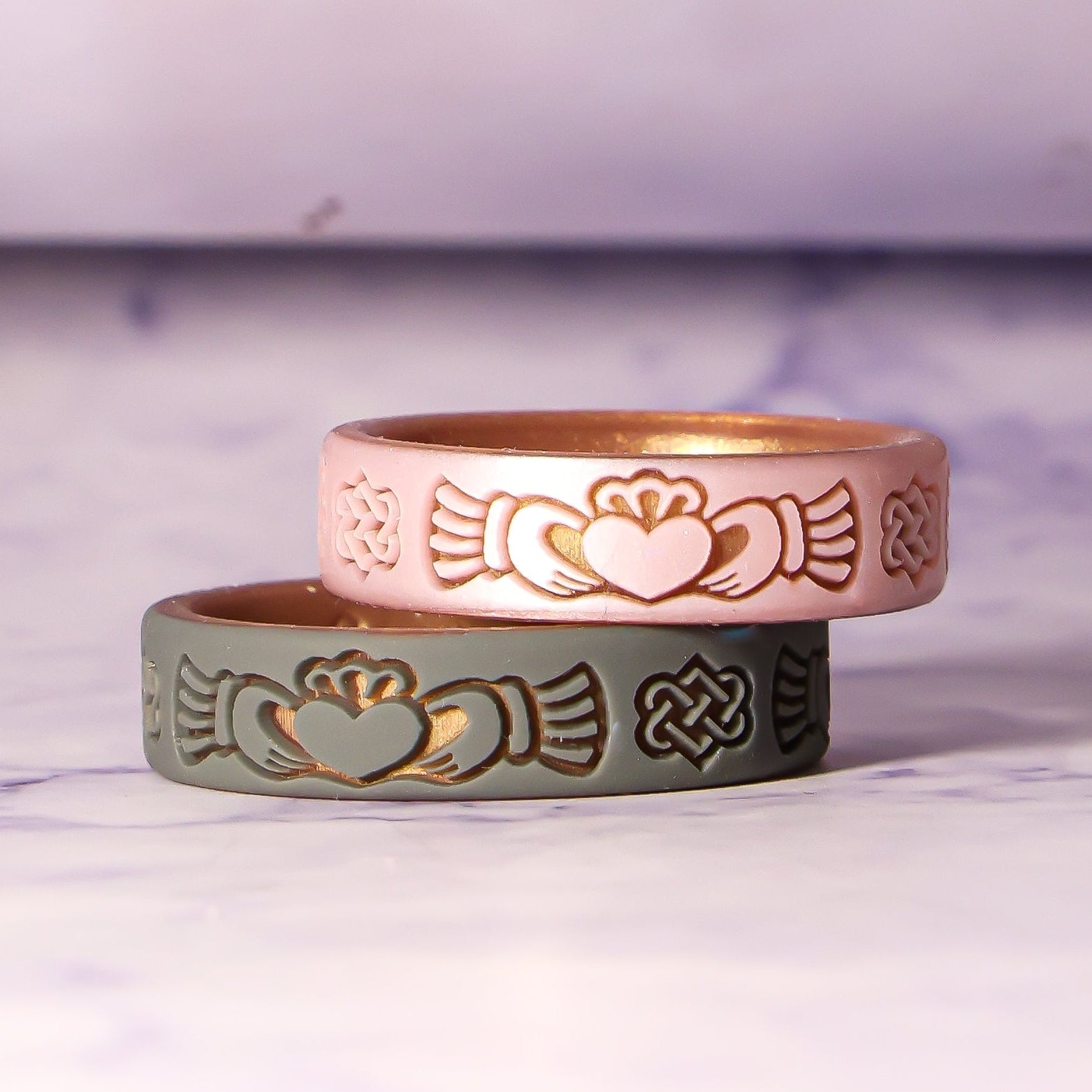 Claddagh Silicone Ring on Gold Dual Layer 6mm