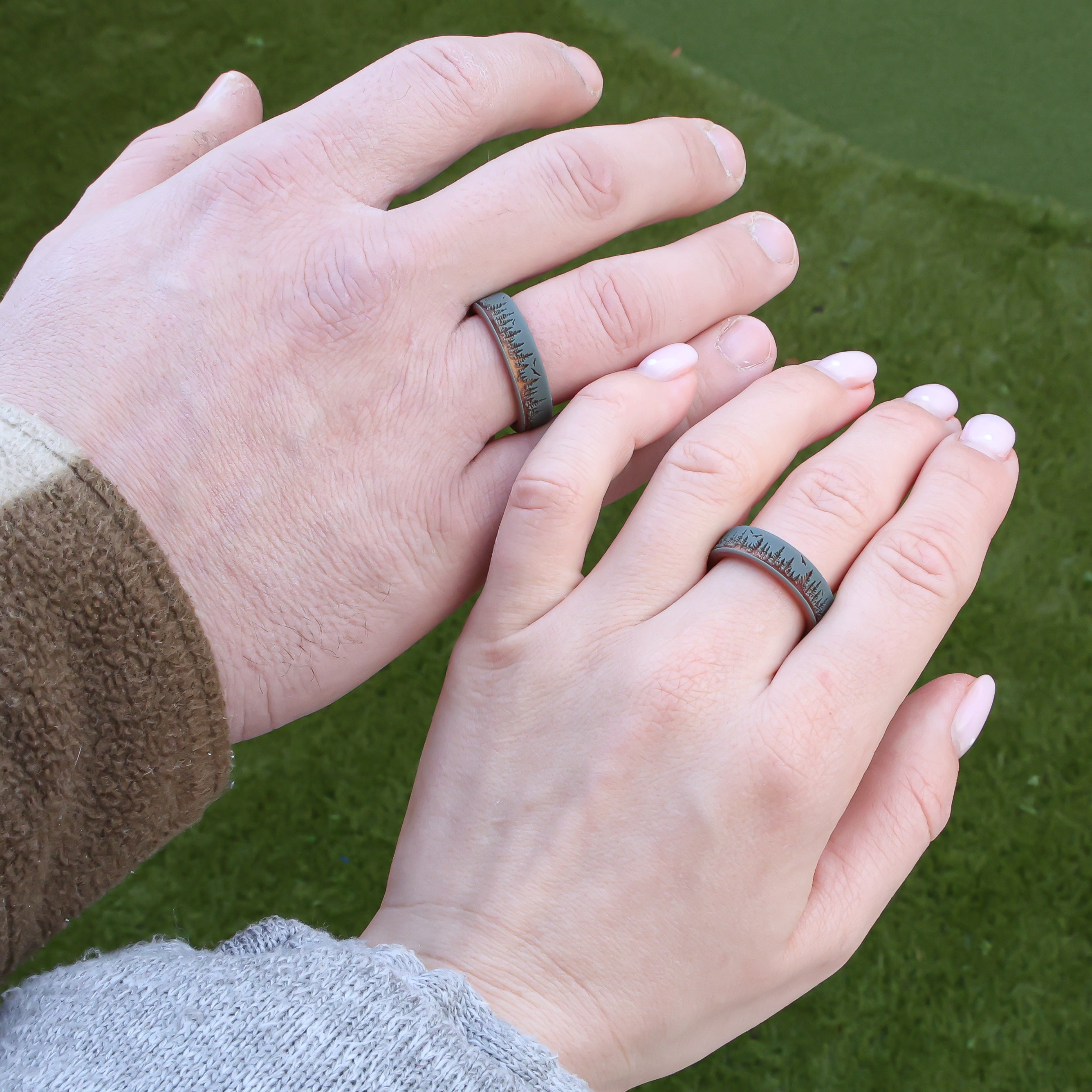 Forest Silicone Ring - Sage on Gold Dual Layer 6mm