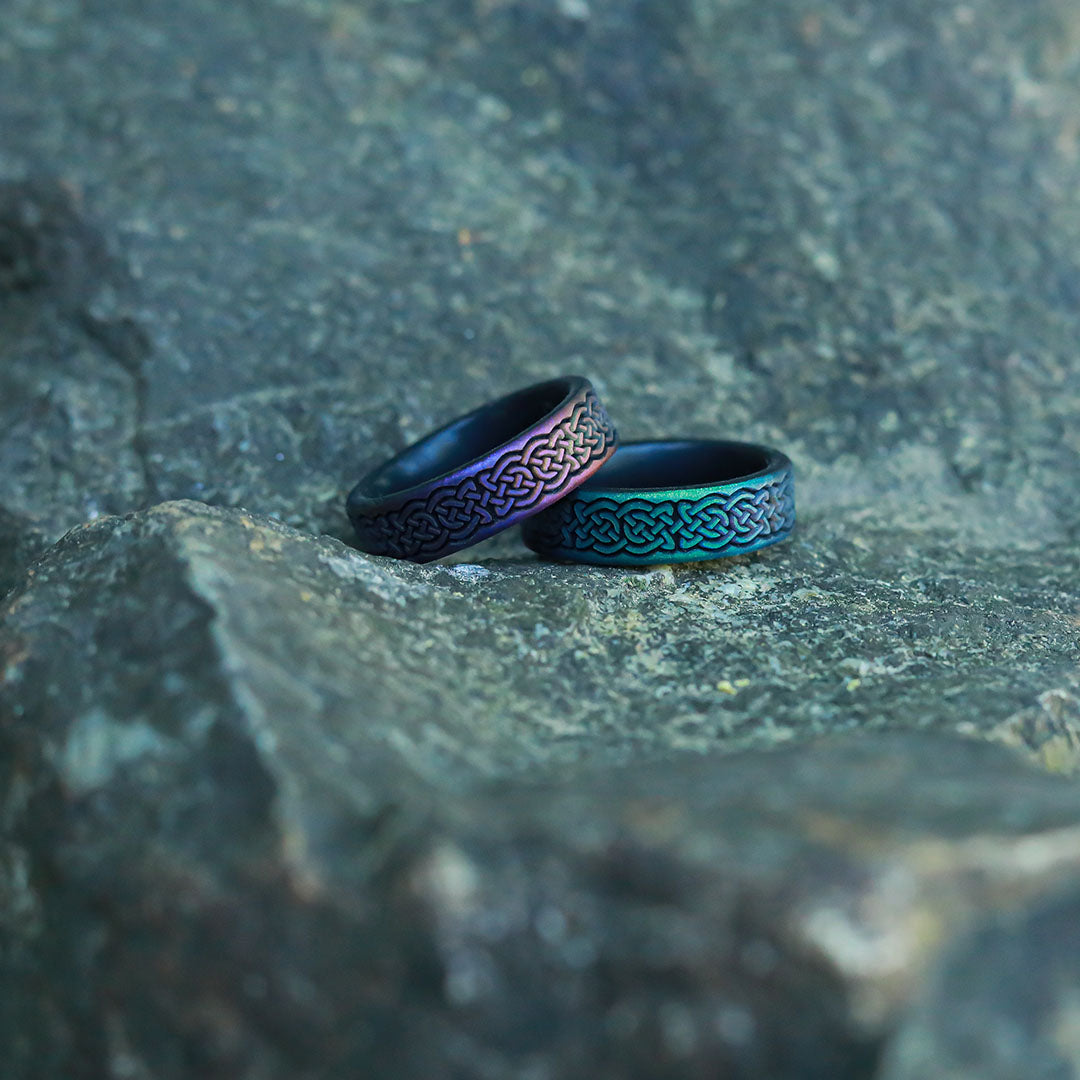 Celtic Butterfly Knot Silicone Ring on Dual Layer 6mm