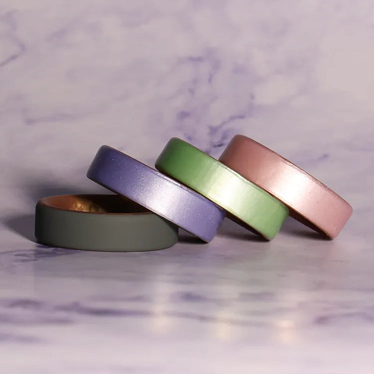 Lavender on Gold Dual Layer Silicone Ring 6mm