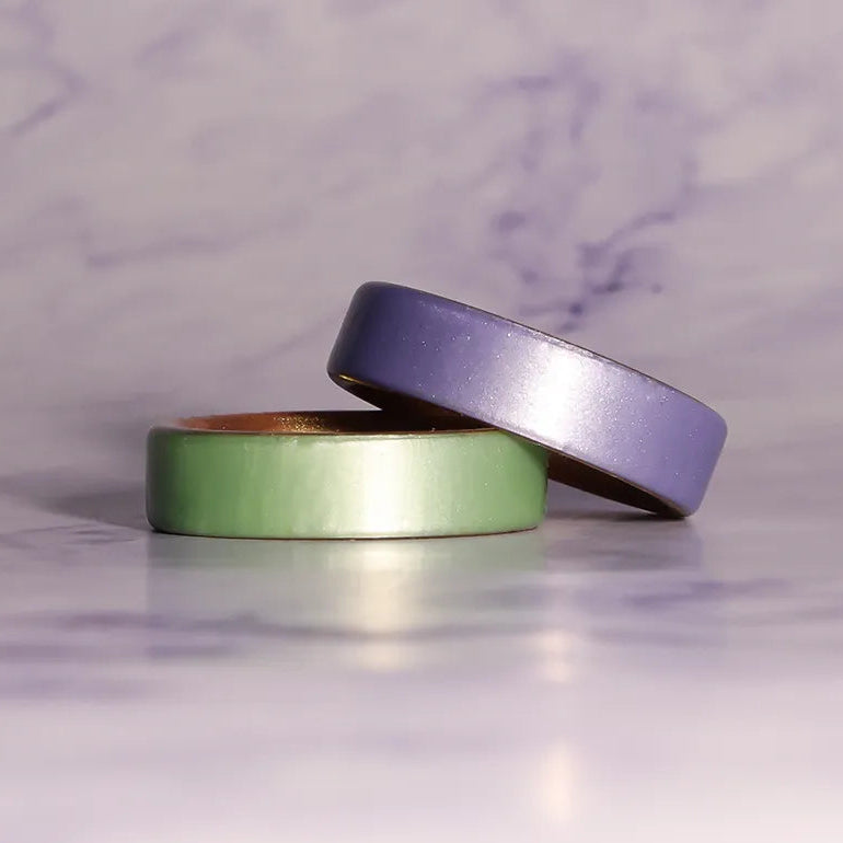 Mint on Gold Dual Layer Silicone Ring 6mm