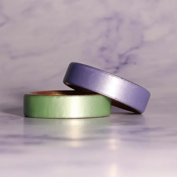 Lavender on Gold Dual Layer Silicone Ring 6mm