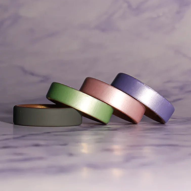 Lavender on Gold Dual Layer Silicone Ring 6mm