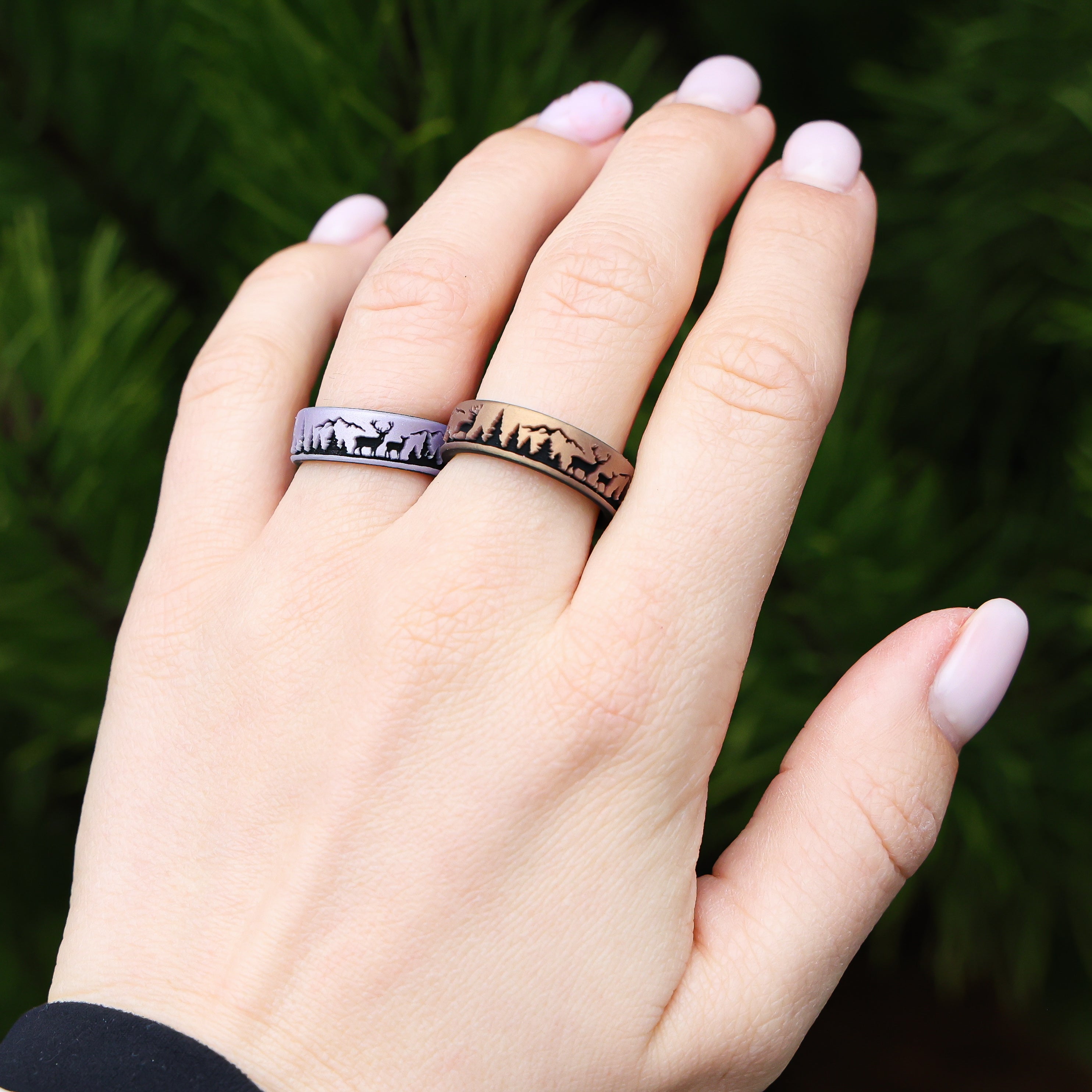 Deer Silicone Ring on Dual Layer 6mm