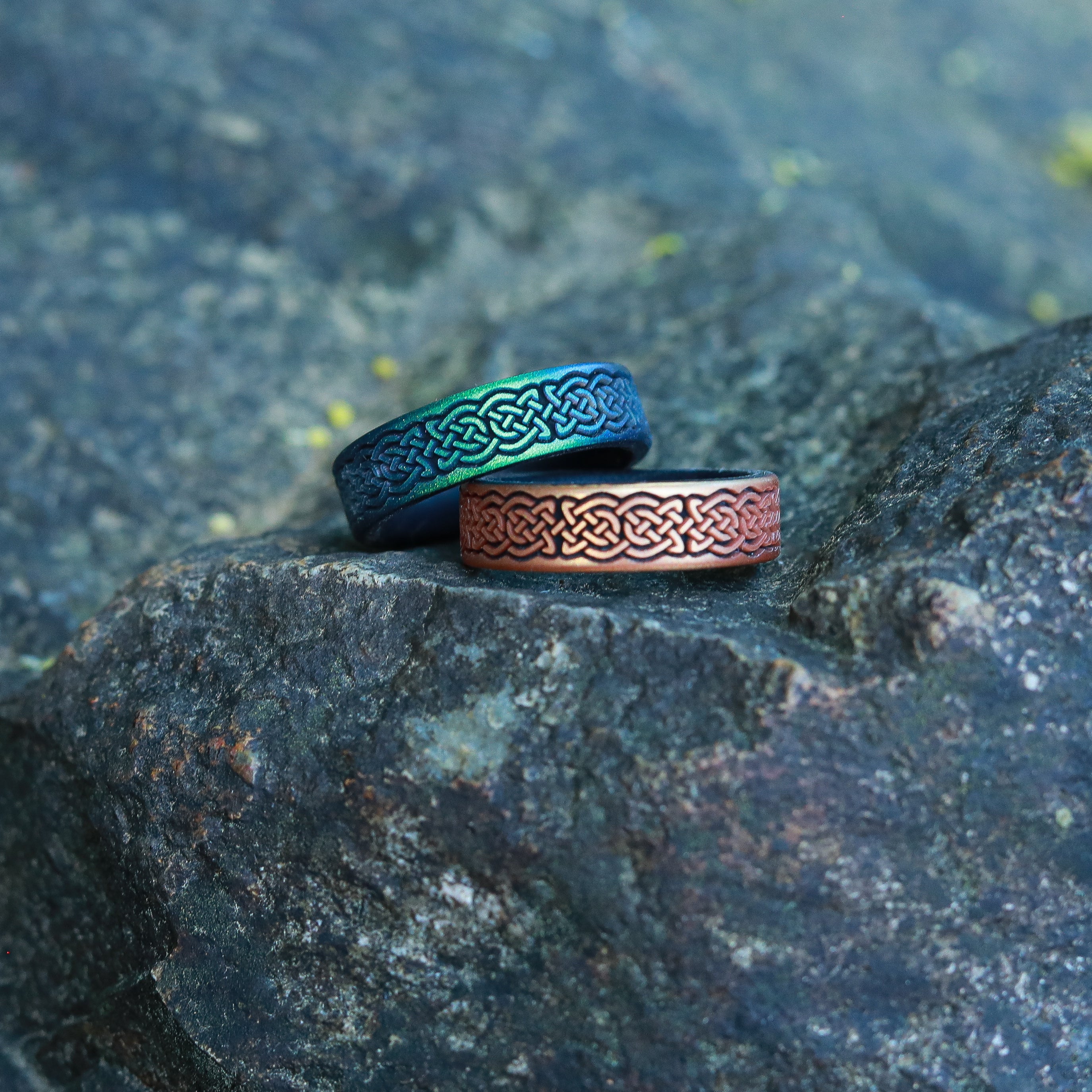 Celtic Butterfly Knot Silicone Ring - Dual Layer Engraved