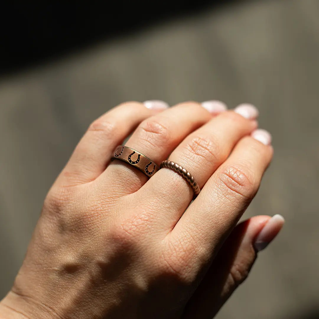 Lucky Horseshoe Silicone Ring - Engraved Dual Layer
