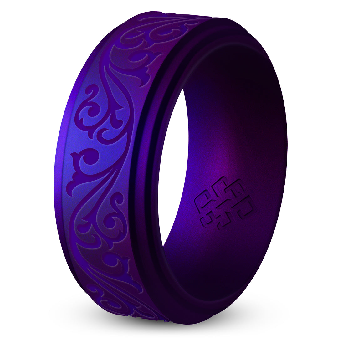 Filigree Engraved Silicone Ring for Men