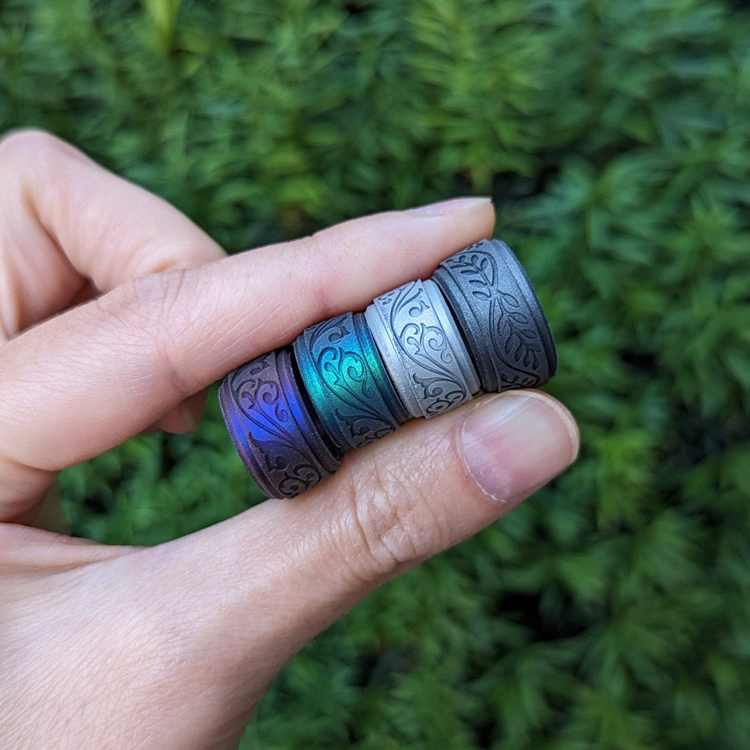 Filigree Engraved Silicone Ring for Men