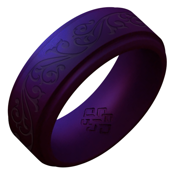 Filigree Engraved Silicone Ring on Rise 8mm