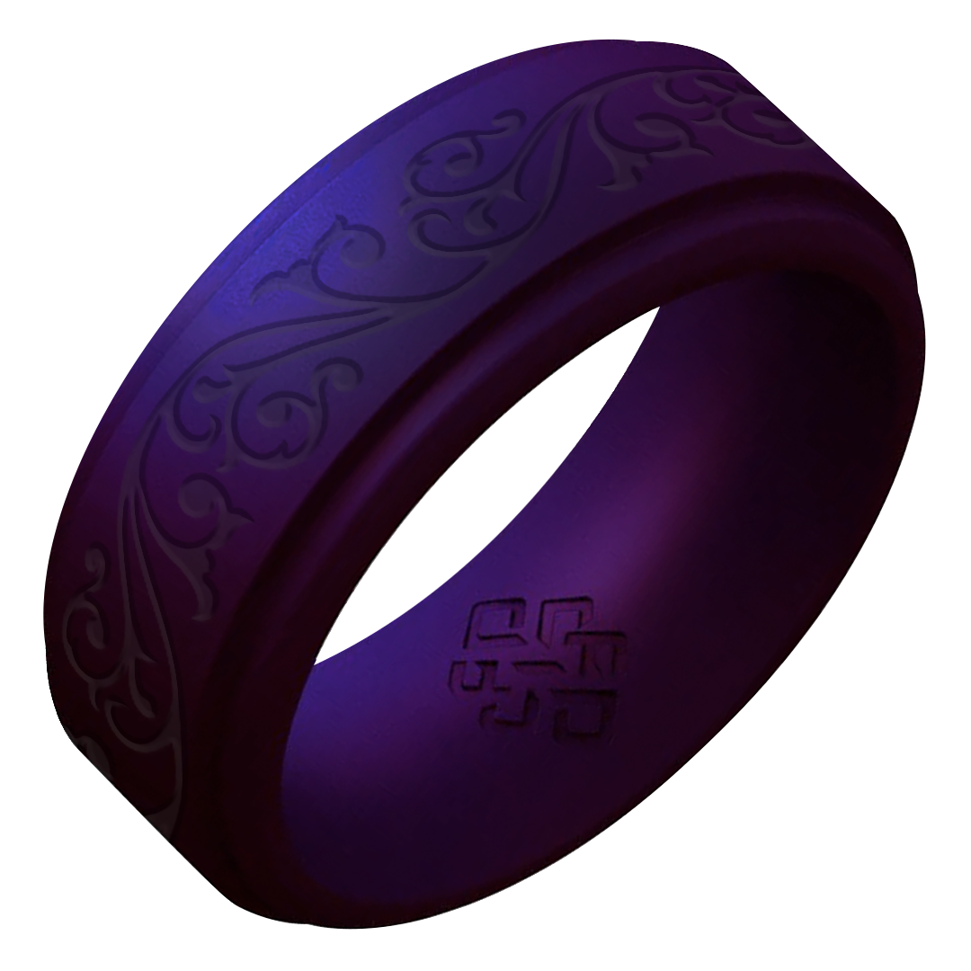 Filigree Engraved Silicone Ring on Rise 8mm
