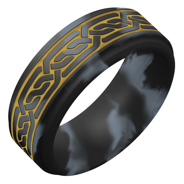 Gold Celtic Knot Silicone Ring on Rise 8mm