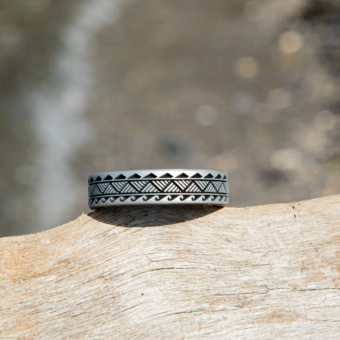 Warrior of Strength -  Shark Teeth Silicone Ring - Engraved Dual Layer