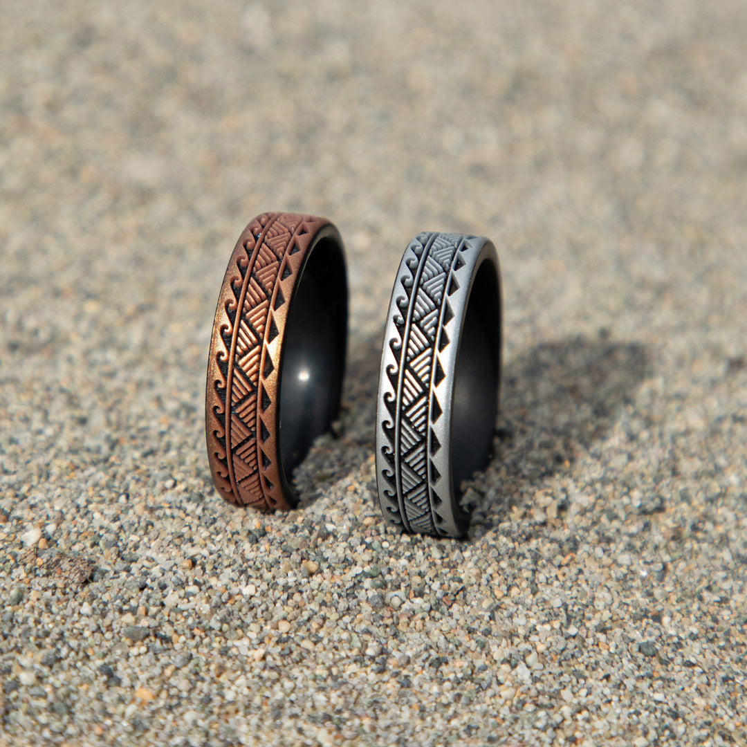 Warrior of Strength -  Shark Teeth Silicone Ring - Engraved Dual Layer