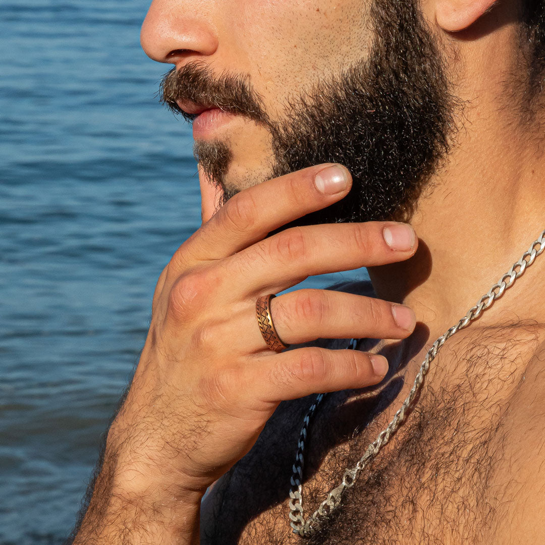 Warrior of Strength -  Shark Teeth Silicone Ring - Engraved Dual Layer