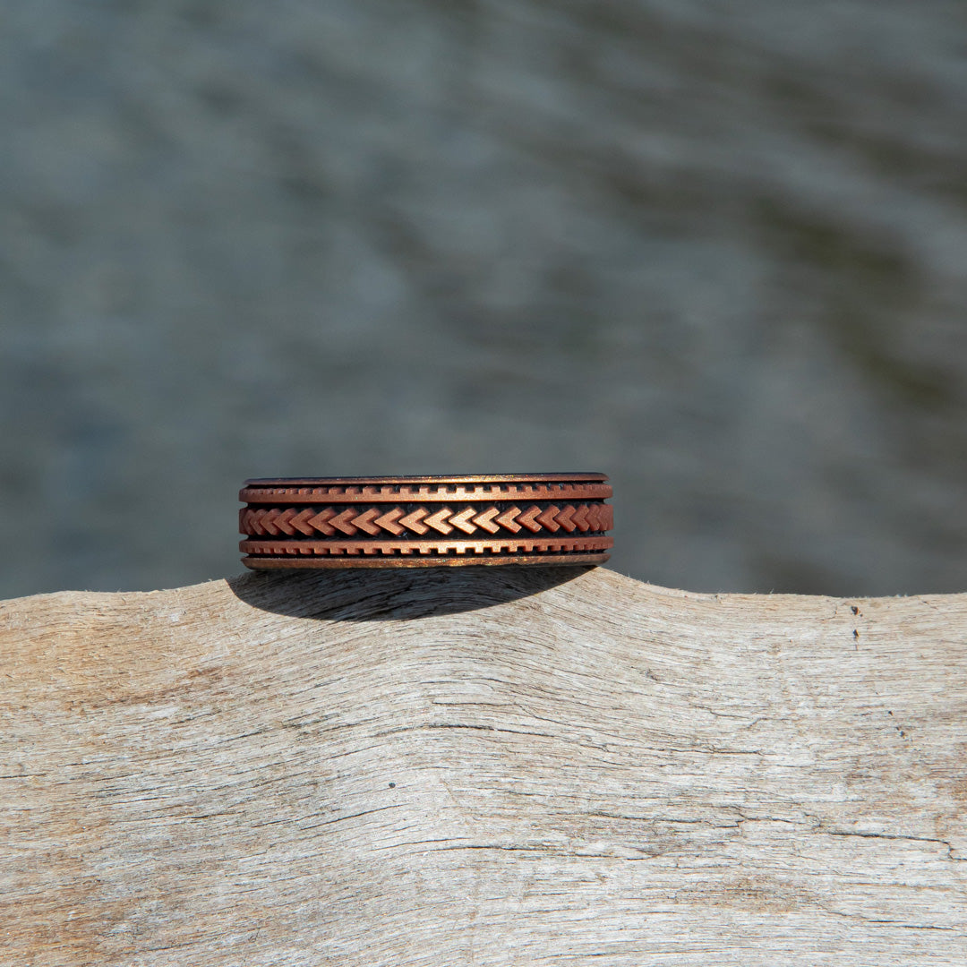 Warrior of Courage - Spearheads Silicone Ring - Engraved Dual Layer