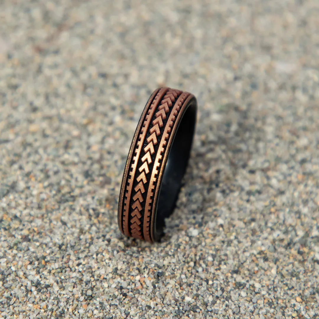 Warrior of Courage Spearheads Silicone Ring on Dual Layer 6mm