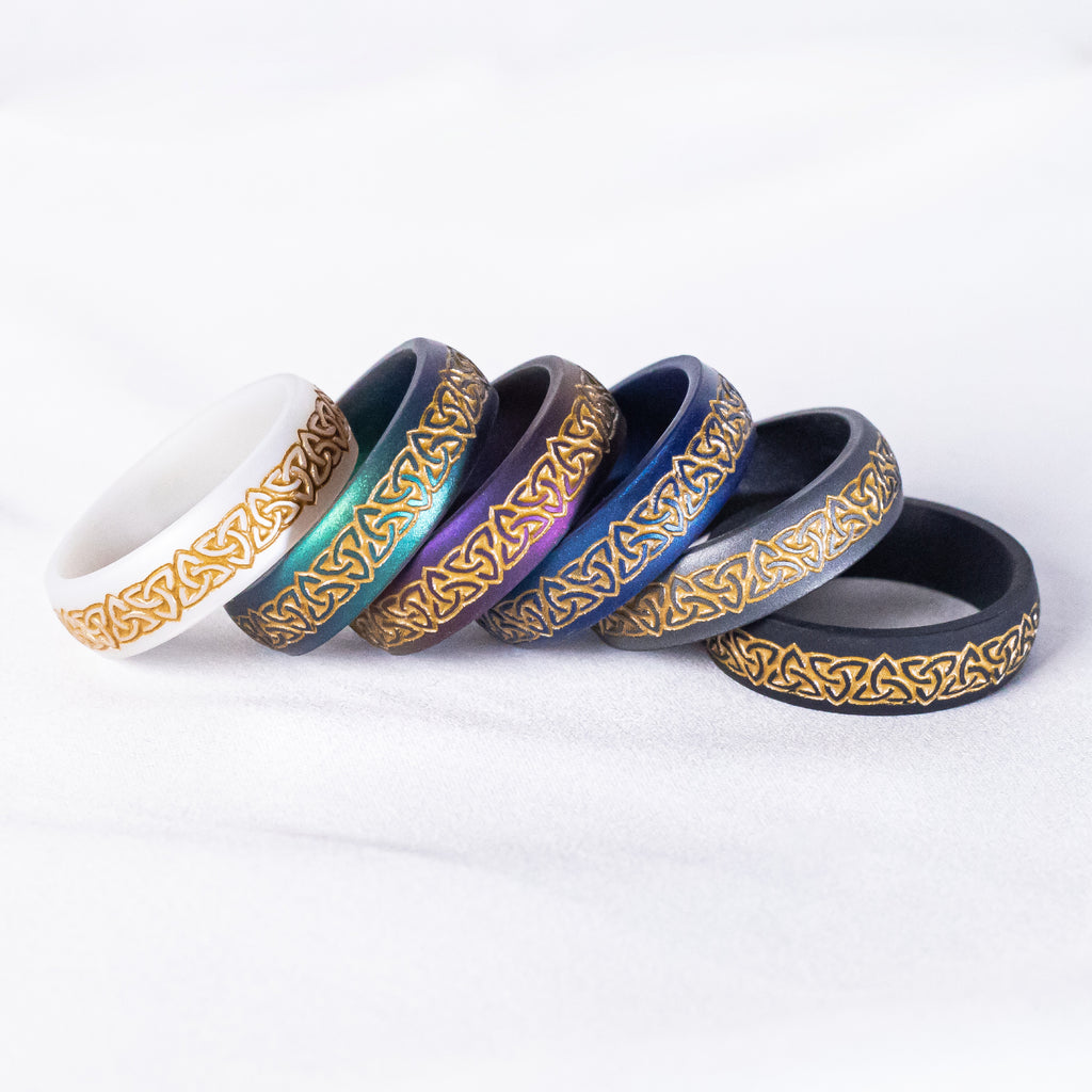 Trinity Knot Silicone Ring for Men and Women Custom Engraved Knot