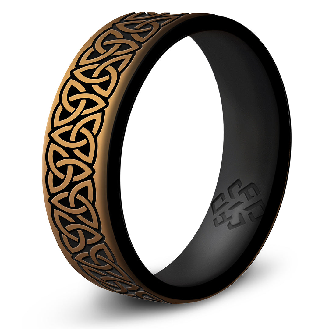 Trinity (Wider Design) Silicone Ring - Engraved Dual Layer 6mm