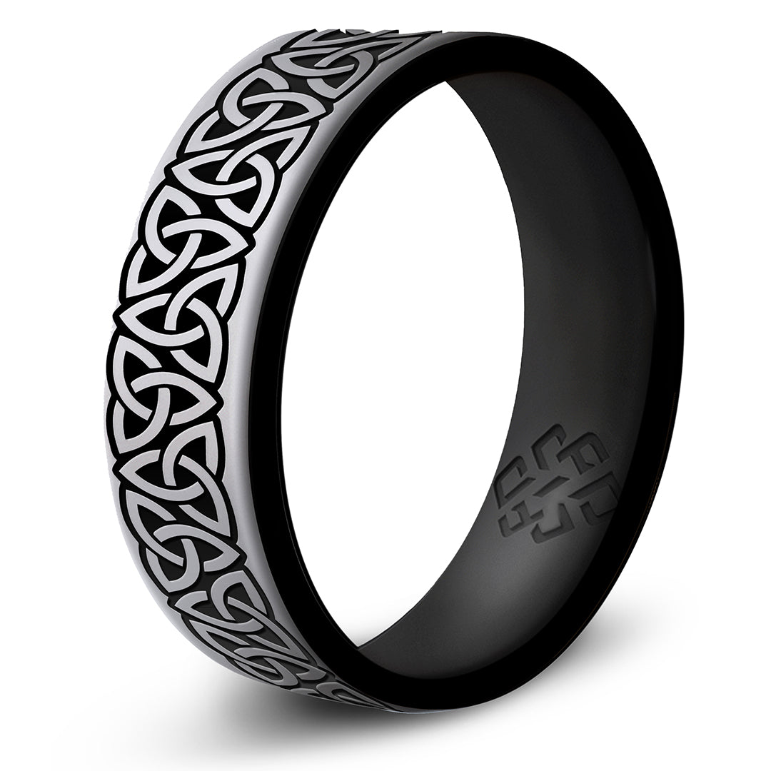 Trinity (Wider Design) Silicone Ring - Engraved Dual Layer 6mm