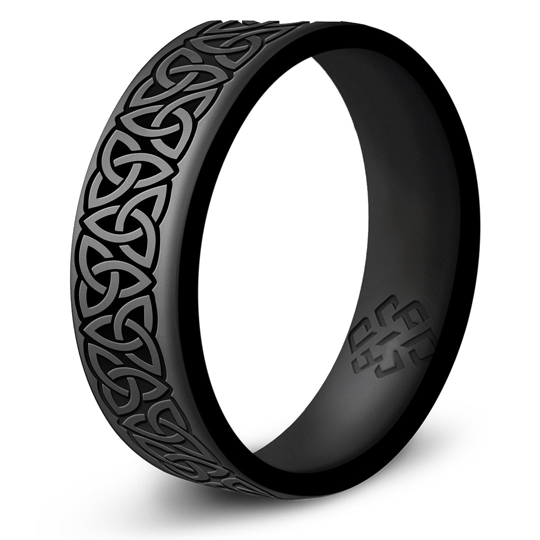 Trinity (Wider Design) Silicone Ring - Engraved Dual Layer 6mm